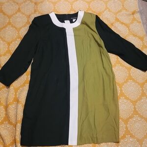 Vintage David Rose Womens 24 Black Sheath Dress  Green White & Black NWT